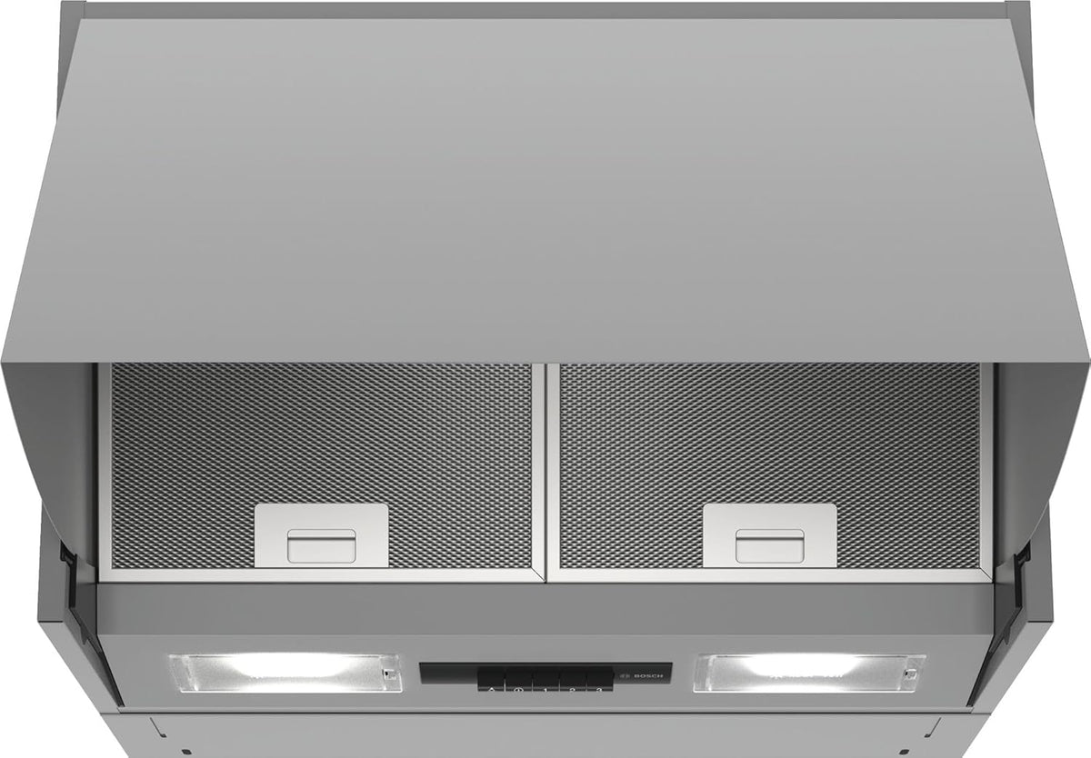 Bosch DEM66AC00 - Hotte escamotable - Série 2 - 3 vitesses d'aspiration - Eclairage LED - 60 cm - 256 W - argent
