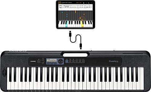 CT-S300AD 61 Touches Tactiles Touches, Pitch-Bend Wheel Clavier Electronique Portable Noir avec Adaptateur AC inclus