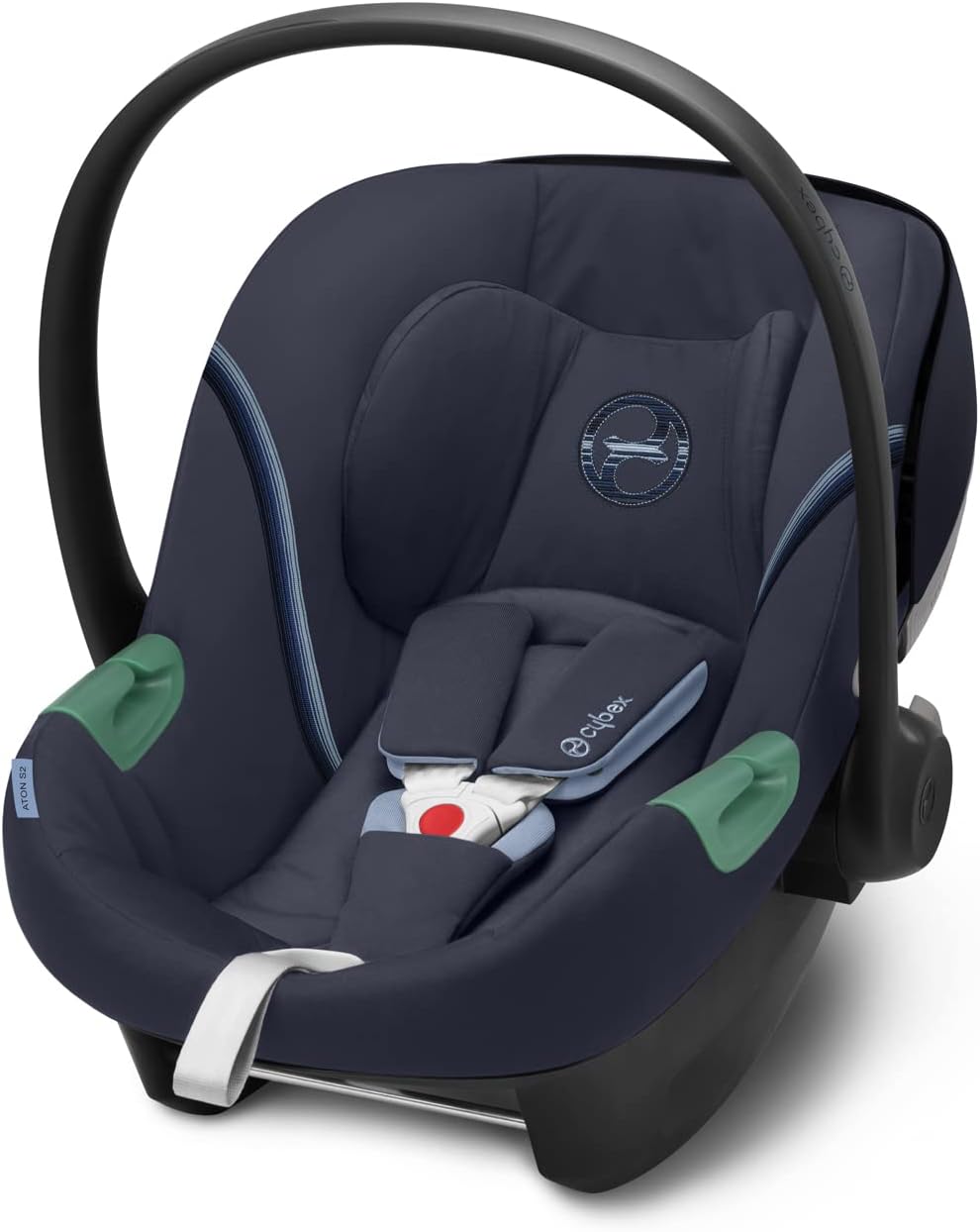 CYBEX Gold Coque Aton S2 i-Size, De la naissance à environ 24 mois, Max. 13 kg, Coussin Réducteur pour Nouveau-né inclus, Compatible SensorSafe, Ocean Blue