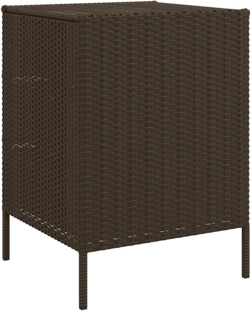 Homgoday Armoire de rangement de jardin marron 55 x 59 x 80 cm en polyrotin Boîtes de rangement d'extérieur