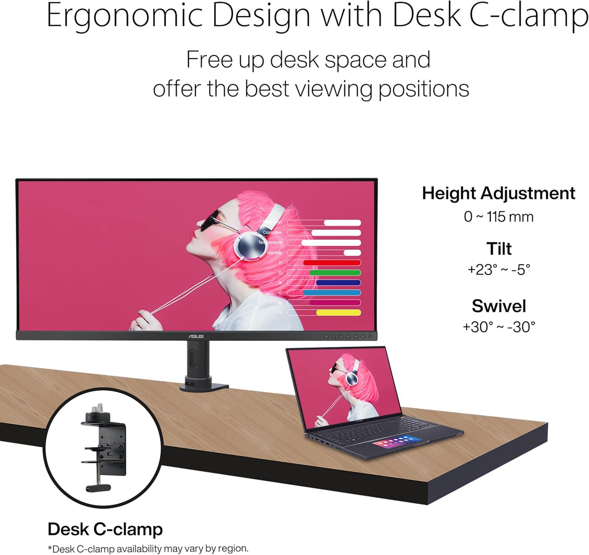 ProArt PA348CGV - Ecran PC 34'' UWQHD - Dalle IPS - 120Hz - 2 ms - 3440x1440-300cd/m² - Display Port, 2X HDMI, 1xUSB-C 90W & 4X USB-A - 98% DCI-P3 - Delta E