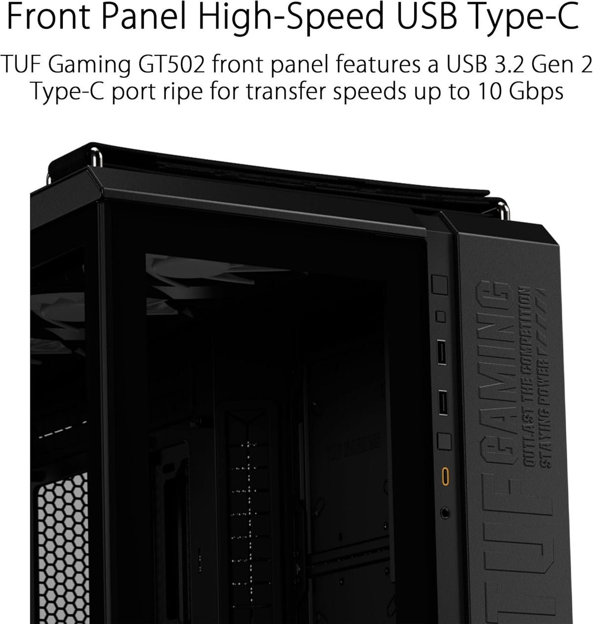 TUF Gaming GT502 Plus Blanc – Boîtier Tour avec Panneau latéral et façade en Verre trempé et 4 Ventilateurs 120 mm