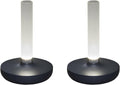 Lot de 2 lampes d'extérieur et vase à fleurs avec batterie Gris Hauteur 20 cm