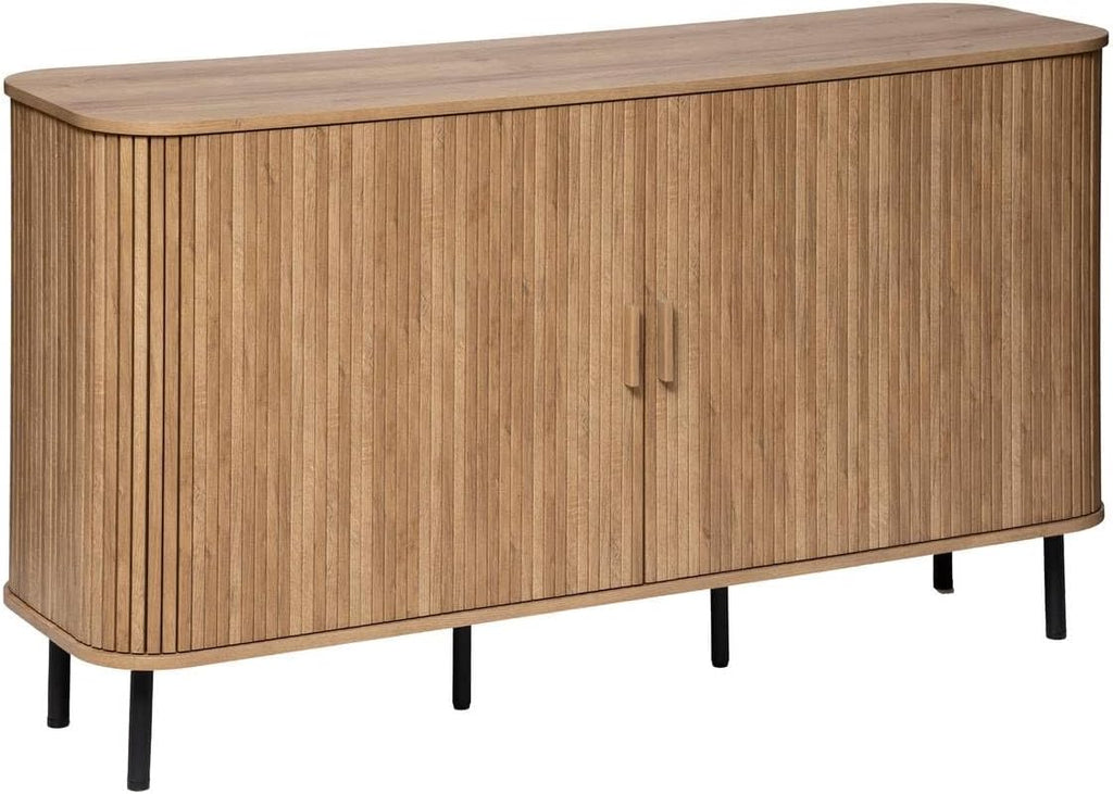 Atmosphera Créateur d'Intérieur - Buffet Colva 2 Portes Effet Chêne - Meuble de Rangement 6 Cases pour Chambre, Salon, Bureau - L140 x H80,5cm