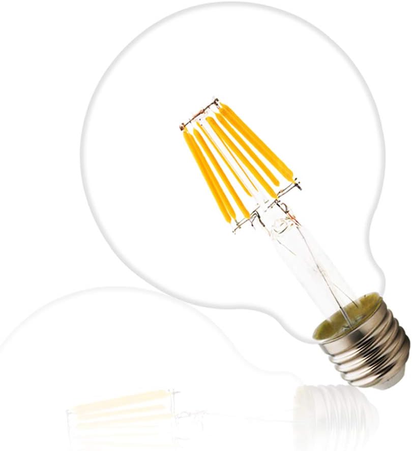 G95 Lot de 20 ampoules à LED Edison E27 220 V 8 W (remplace 40 W) Non dimmable Vintage Ampoule LED en verre 650 lm 2200 K