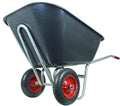 Vigor Brouette avec 2 roues, caisse noire en plastique, capacité 240 lt