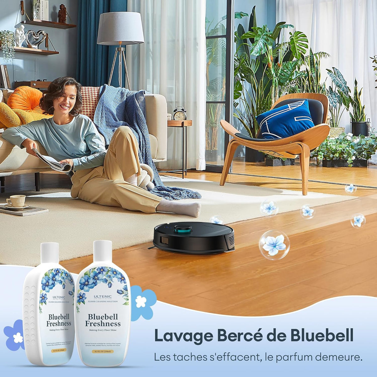 Ultenic T20 Pro Aspirateur Robot, Robot Aspirateur Laveur, Robot Silencieux Connecté avec WiFi/Bluetooth/Alexa/App, 6 Modes de Nettoyage, Auto-Charge, 8000 Pa, Idéal pour Poils d'animaux