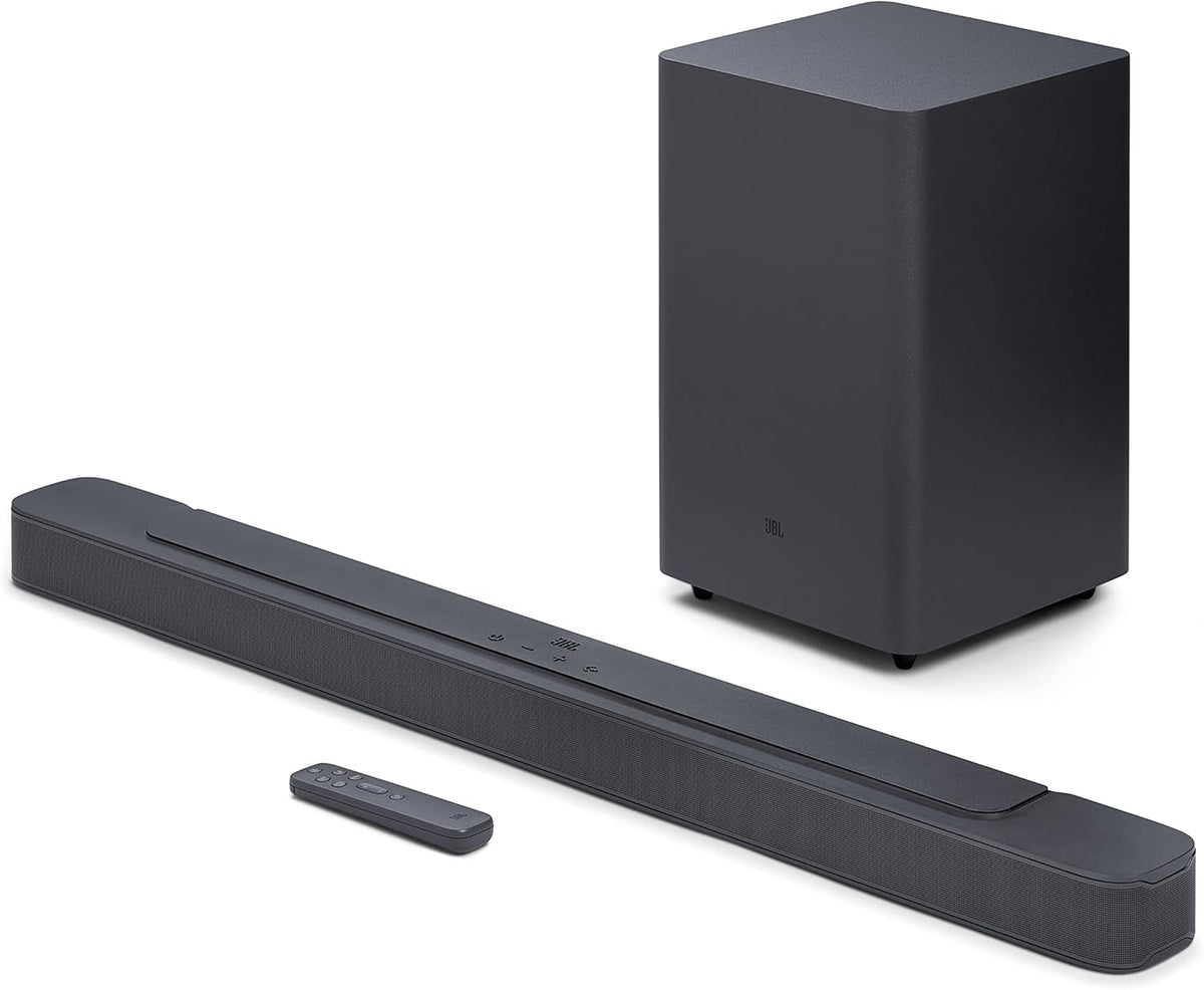 SoundBar 2.1 Deep Bass MK2, Barre de Son pour Télévision pour Système Audio de Divertissement, Design Compact avec Surround Sound, Noir