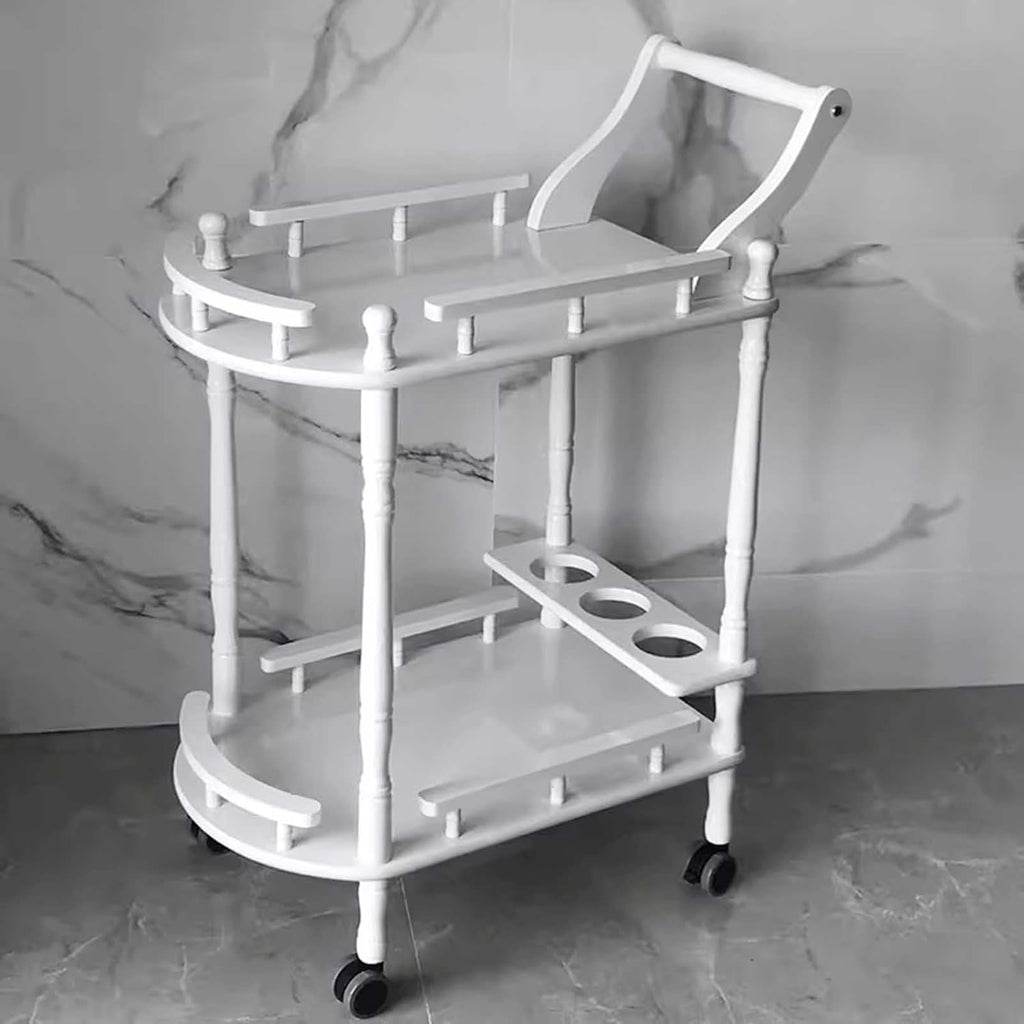Desserte Exterieur Chariot à Thé de Cuisine Chariots de Service en Bois, Chariot de Bar Européen, Chariot à Vin de Salon Intérieur et Extérieur, Chariot de Rangement de Boissons à Café pour Chambre(Wh
