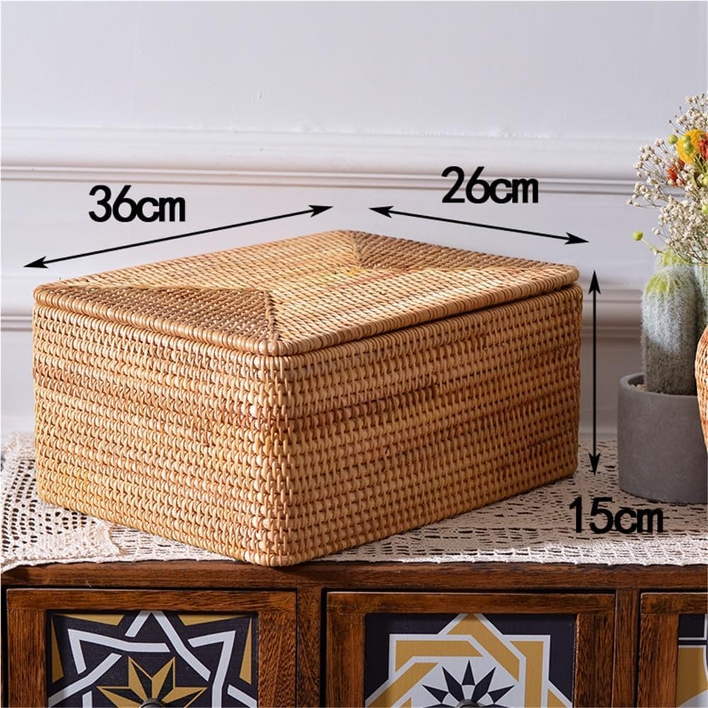 Ruiziliang Paniers, 1 boîte de Rangement tissée Manuelle en Vigne d'automne, Panier for vêtements, Jouets et Articles Divers(5pcs/Set)