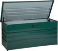 Beliani Coffre de Rangement Extérieur 132 x 62 cm 400 Litres en Acier Galvanisé Vert Idéal pour les Accessoires de Jardin Durable et Décoratif