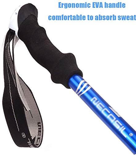 ZHCHAO Bâton de randonnée en Fibre de Carbone en Alliage d'aluminium léger bâton de Trekking Pliable Alpenstock Escalade Ski télescopique