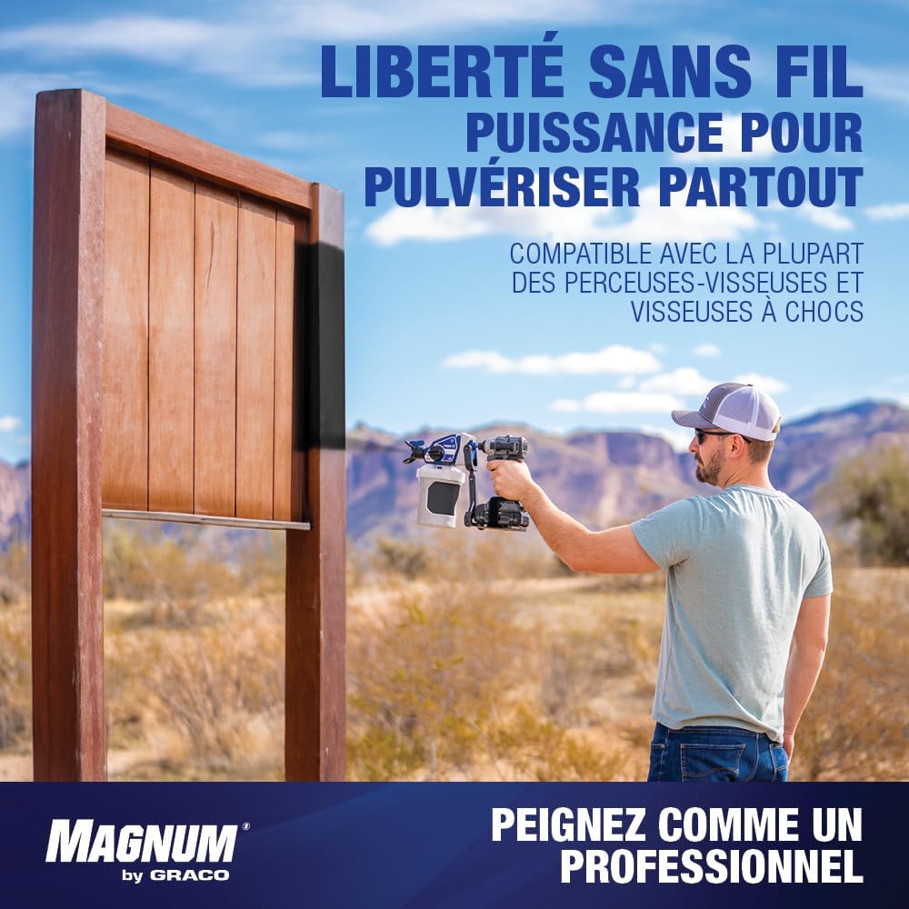 Magnum by Graco 26D361 TrueCoat 360 Cordless Connect, Pistolet à Peinture airless portatif sans Fil, pulvérisateur-perceuse, Utilisation Domestique, Petits travaux de Peinture (Pression Max. 138 Bar)