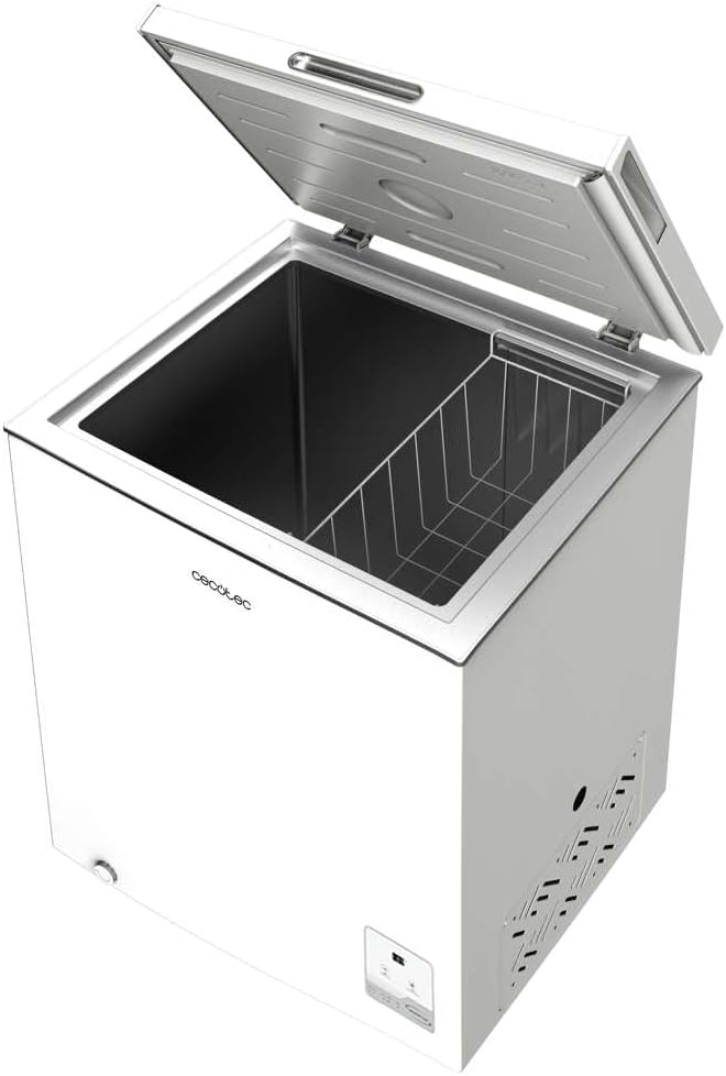 Cecotec Congélateur Horizontal Bolero CoolMarket Chest 142 Blanc E, Capacité 142 L, Mode Inverter Plus, Fonction Double, Congélation Rapide, Panier Intérieur, Contrôle Électronique, Classe E