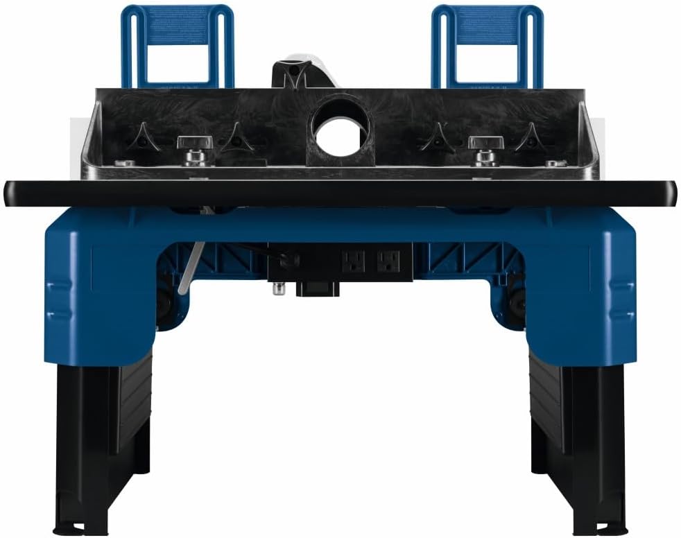 BOSCH Table de défonceuse portable RA1141 de 66 cm x 40,6 cm en MDF laminé avec port de tuyau d'aspiration de 6,3 cm