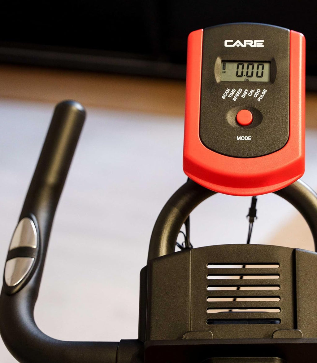 CARE FITNESS - Vélo de Biking- Racing - 7 Fonctions Essentielles - Confortable et Pratique - Stabilité et Bonne Posture Garantie - Masse d'Inertie 12 kg