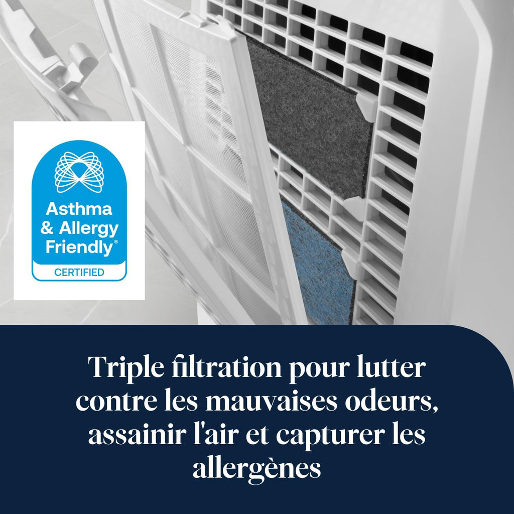 De’Longhi Tasciugo AriaDry - Déshumidificateur Portable pour la Maison, Filtration à 3 Actions, Élimination de l'Humidité 12L/24h, Séchage, Anti-Moisissure, Silencieux, Blanc (DEX212SF)