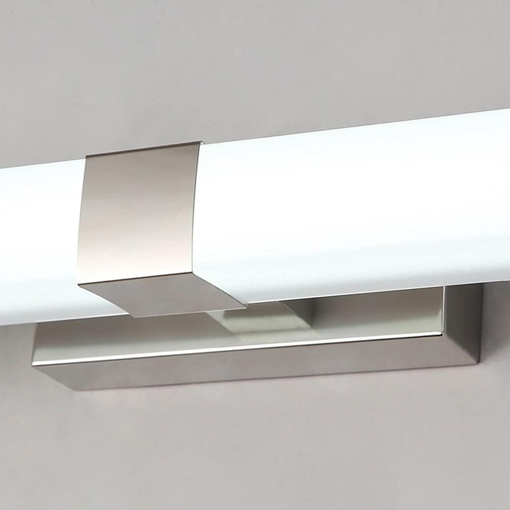 Miroir de Salle de Bain avec éclairage LED, Cadre chromé, Applique Murale Moderne en Acier Inoxydable, Style Luxueux