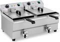 Royal Catering Friteuse Électrique 2 x 13 L, Zone Froide, Thermostat, De Restaurant Double Avec Robinet Professionnelle Commerciale
