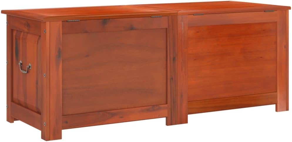 vidaXL Coffre de Rangement avec Couvercle, Boîte à Jouets, Armoire de Rangement, Organisateur de Salon Couloir, Marron Bois Massif d'Acacia