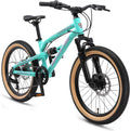 BIKESTAR VTT Vélo Tout Terrain Tout Suspendu pour Enfants de 6 Ans | Bicyclette 20 Pouces 7 Vitesses Shimano, Freins Disque