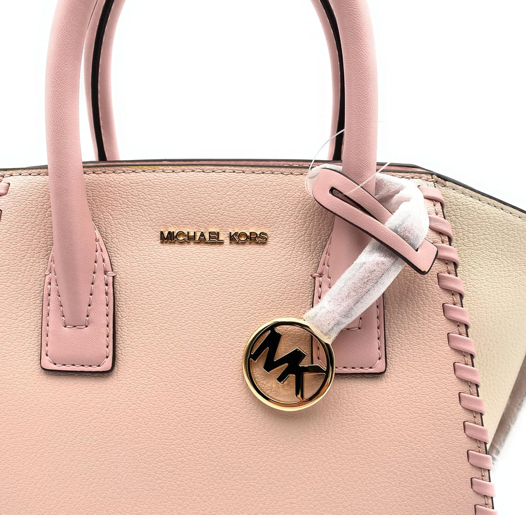 Sac pour femme I Satchel I Sac à main I Sac à bandoulière I Modèle : AVRIL I Rosé I 30 x 20 x 12 cm (l x H x P) I Logo MK I Matelassé I Sac pour femme
