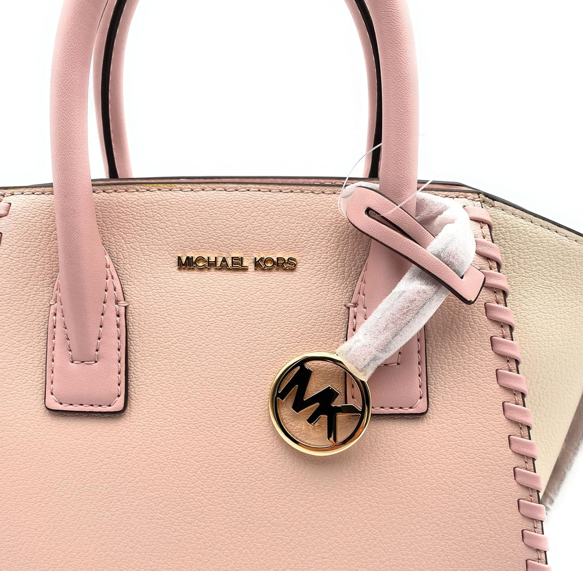 Sac pour femme I Satchel I Sac à main I Sac à bandoulière I Modèle : AVRIL I Rosé I 30 x 20 x 12 cm (l x H x P) I Logo MK I Matelassé I Sac pour femme