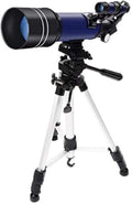 Télescope Jumelles Haute Puissance Télescope, Lentille Optique Verre Enduit HD Astronomique Réfraction 70 MM, Trépied L'observation Voyage Plein Air Débutants, Blanc intérieur/extérieur