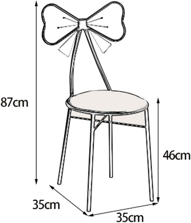 Tabouret de maquillage en forme de papillon en fer doré, chaise créative en cuir synthétique pour coiffeuse, meubles de salle à manger de 87 cm de hauteur, siège blanc élégant pour un usage domestique