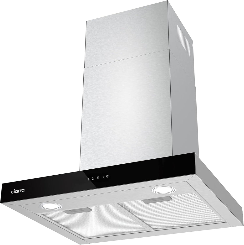 Ciarra Hotte Aspirante 60cm A+++ 650 m3/h, 4 Vitesses et Boost, Silencieuse, Commande Tactile et WiFi, Éclairage LED Réglable - Inox - CBCS6102