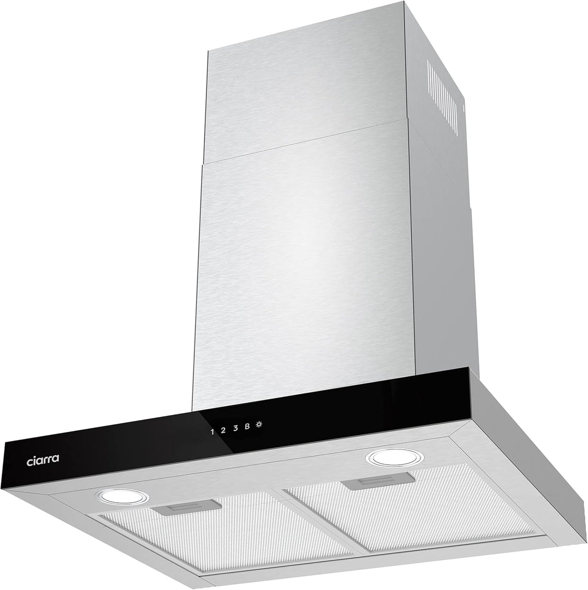 Ciarra Hotte Aspirante 60cm A+++ 650 m3/h, 4 Vitesses et Boost, Silencieuse, Commande Tactile et WiFi, Éclairage LED Réglable - Inox - CBCS6102