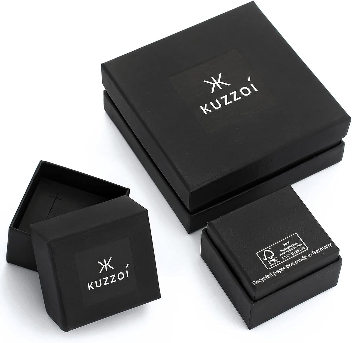 Bracelet Kuzzoi en argent - Fait à la main - Pour hommes - Avec gravure Kuzzoi - 10 mm de large - 66 g - 335204