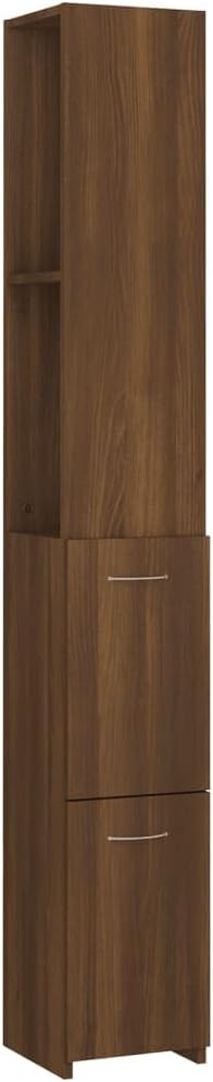 LLEZKBR Ensemble de meubles de salle de bain - Armoire de salle de bain - Chêne marron - 25 x 26,5 x 170 cm - Bois d'ingénierie