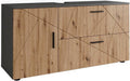 Vicco Meuble sous Vasque Irma, Anthracite/Artisan, 120.1x60.6cm avec 2 tiroirs et 1 Porte