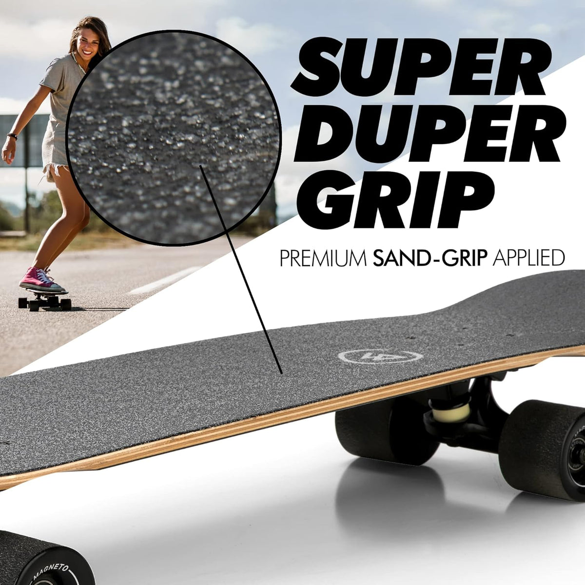 Magneto Mini Cruiser Skateboard Cruiser | Shortboard | Plate-Forme d'érable Canadien - Conçu pour Les Enfants, Les Adolescents et Les Adultes (Coeur Beat)