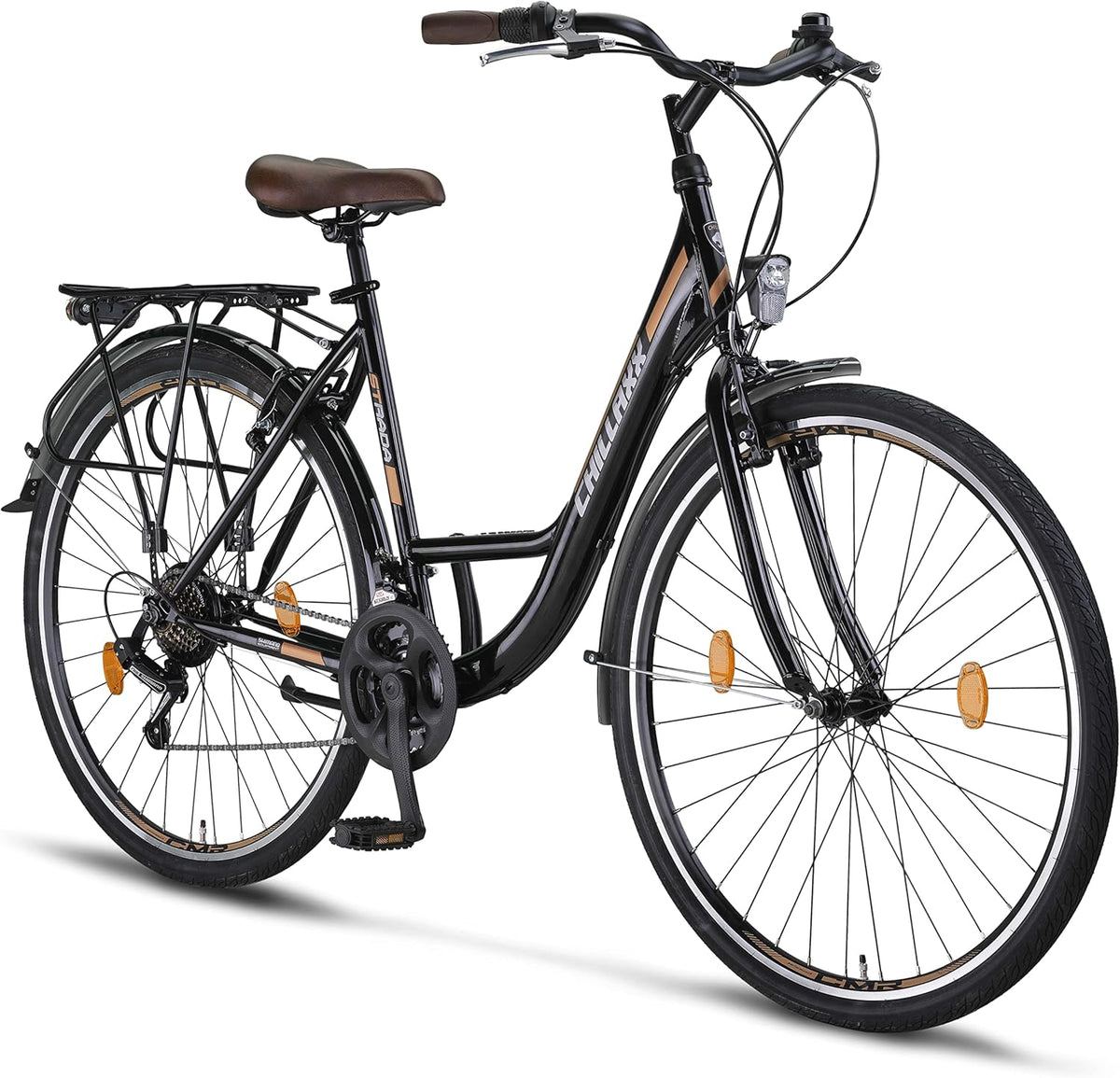 Chillaxx Bike Strada Premium City Bike de 26 et 28" – Vélo pour filles, garçons, hommes et femmes – Dérailleur 21 vitesses – Vélo de ville hollandais