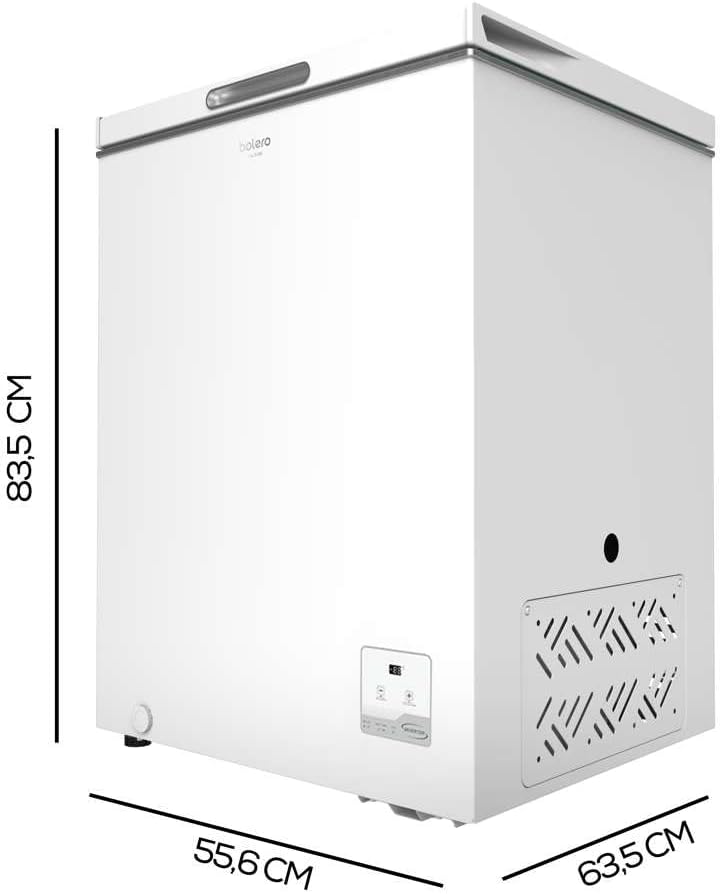 Cecotec Congélateur Horizontal Bolero CoolMarket Chest 142 Blanc E, Capacité 142 L, Mode Inverter Plus, Fonction Double, Congélation Rapide, Panier Intérieur, Contrôle Électronique, Classe E