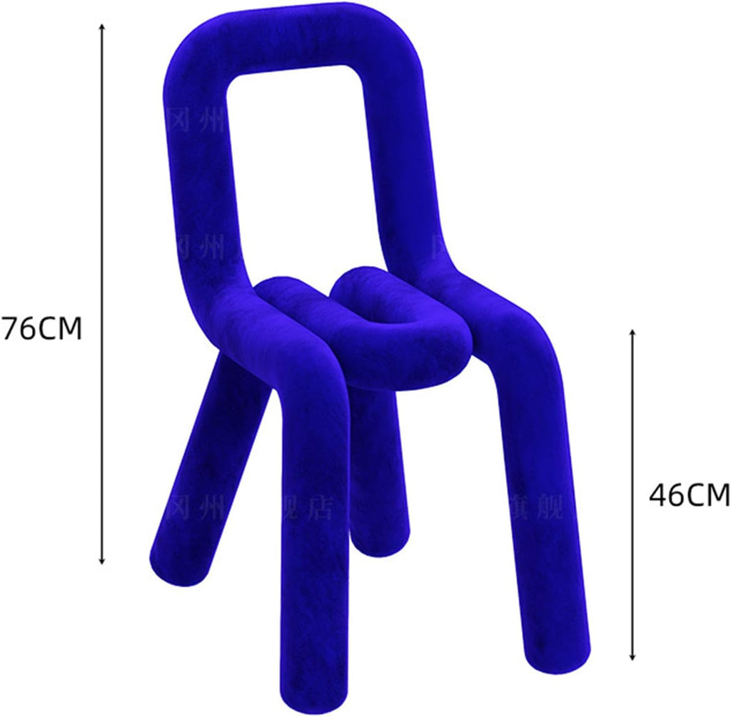 Chaise de coiffeuse pour chambre à coucher et salon avec repose-pieds - Siège confortable pour adultes - 46 x 76 cm - Bleu