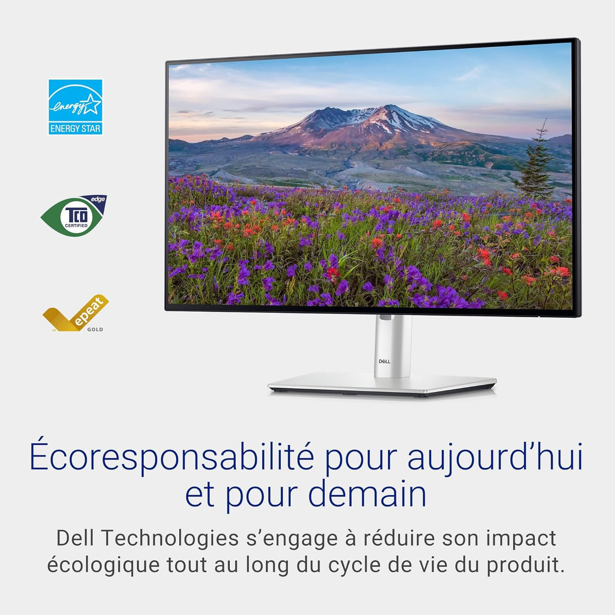 U2424H UltraSharp 24" Full HD (1920x1080) Écran PC, 120Hz, IPS, 5ms, 100% sRGB, 2X USB-C, 2X DisplayPort, HDMI, 3X USB, Garantie 3 Ans, Argent