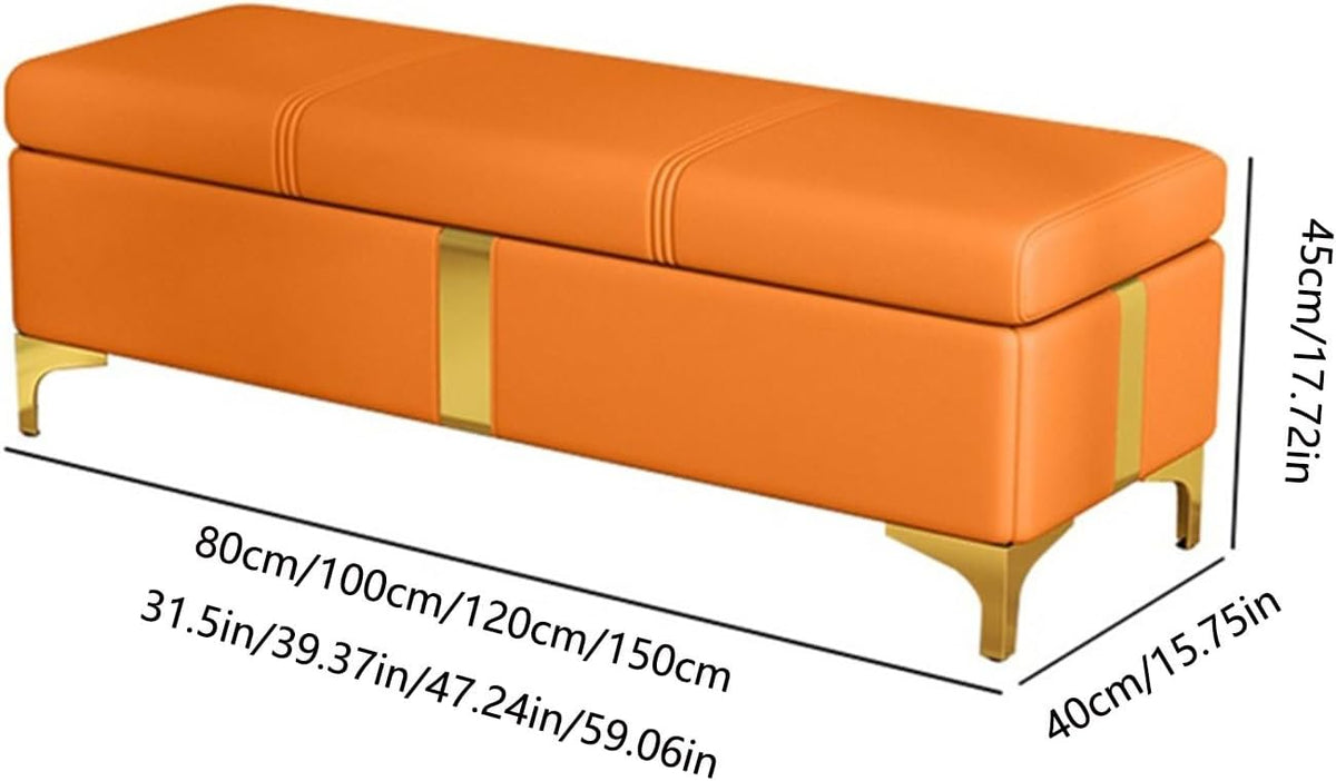 DTACBNEUZ Banc de lit, banc de rangement pour chambre, bout de lit, canapé, banc, fenêtre, cheminée, jouets blanc, 80 x 40 x 45 cm