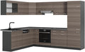 Vicco Cuisine en Angle R-Line, Gris Noble/Anthracite, 227x287cm, PT Anthracite