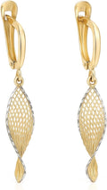 CARISSIMA Boucles d’oreilles femme en or jaune 9 ct petites gouttes carrées à motif