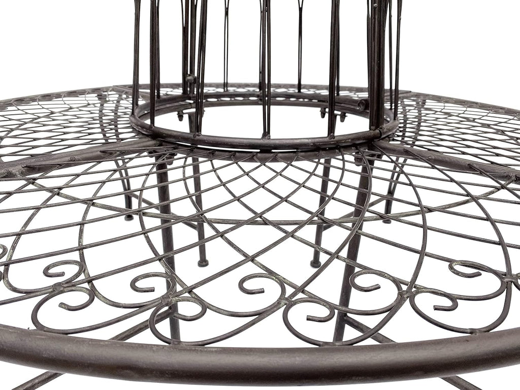 DanDiBo 96003 Banc rond en métal résistant aux intempéries Marron diamètre 130 cm