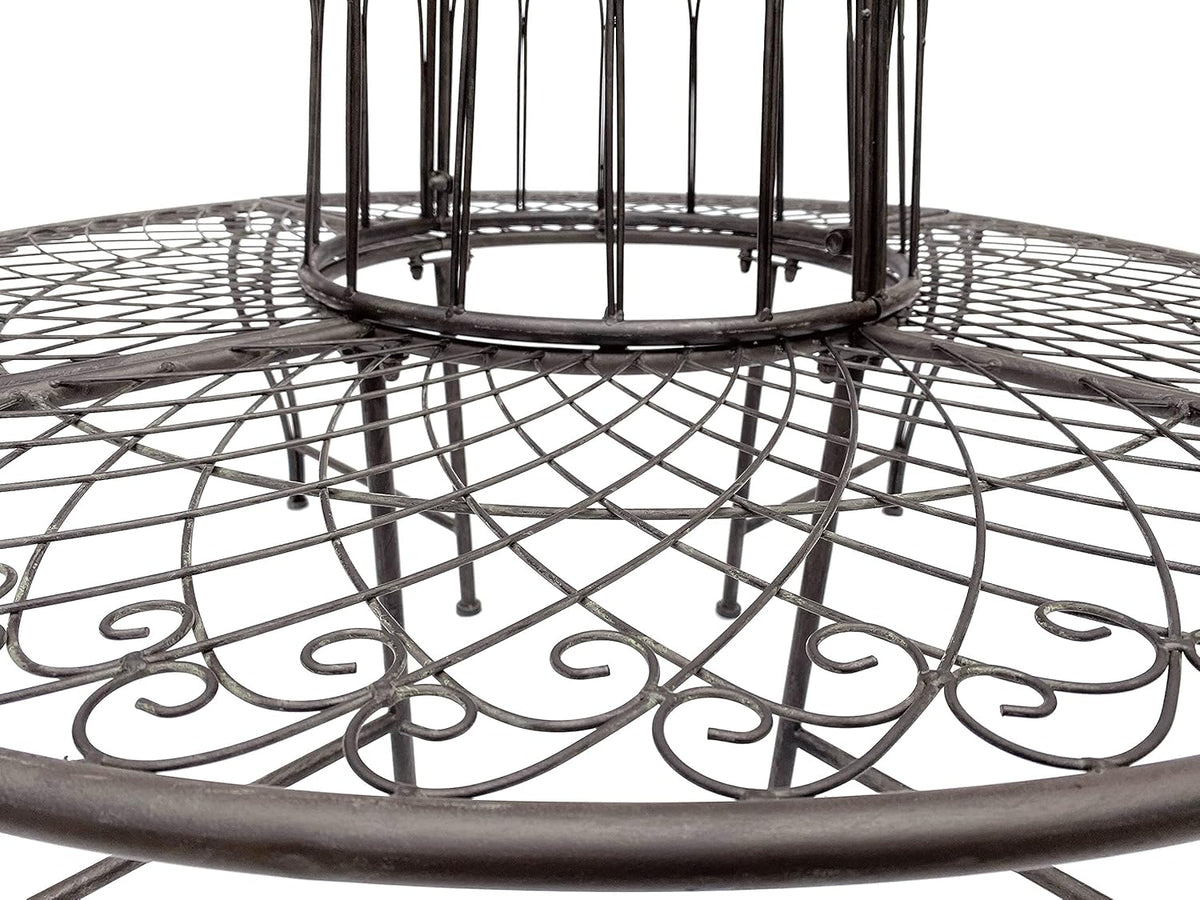 DanDiBo 96003 Banc rond en métal résistant aux intempéries Marron diamètre 130 cm