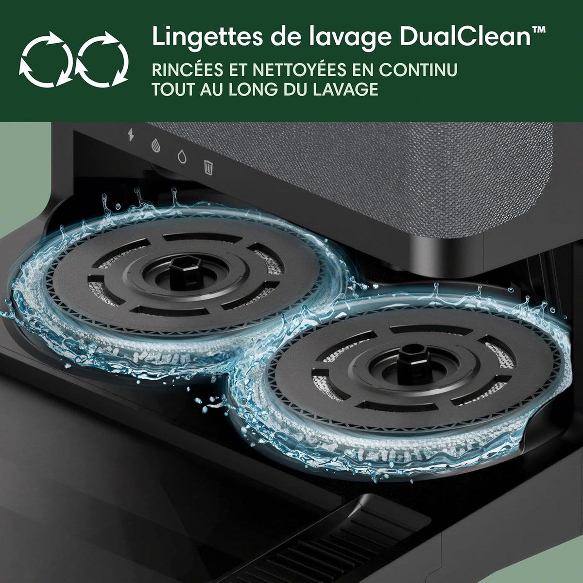 iRobot Roomba Plus 505 Combo Robot + AutoWash - Base Multifonction - Lavage et séchage à l'air Chaud des lingettes - PrecisionVision IA - LiDAR Clearview Pro - 75 Jours d'autovidage - Noir
