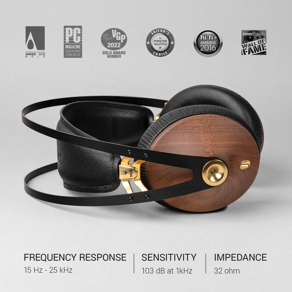 MEZE - 99 Classics - Casque fermé Audiophile - Noyer Massif - Finition Doré, Meze99Classics WalnutSilver, hohem Trage hohem (Noyer Doré)