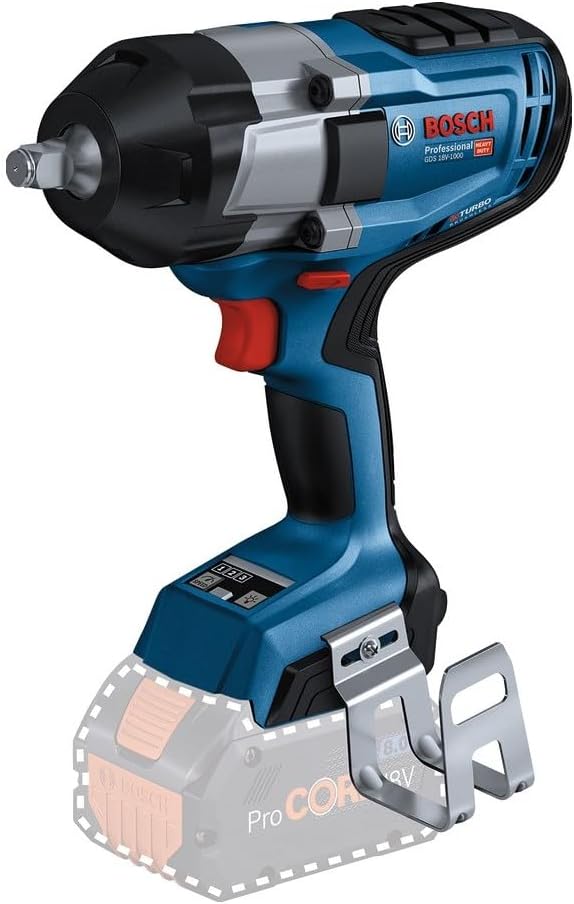 Bosch Professional 18V System boulonneuse sans-fil BITURBO GDS 18V-1000 (avec clip d’accrochage)