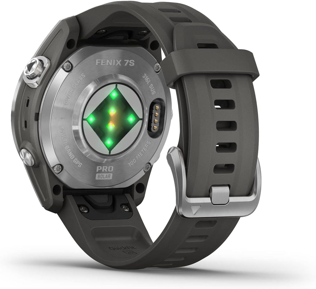 fēnix 7S Pro, Solar - Montre GPS Multisports connectée – Silver avec Bracelet Gris – Boîtier 42 mm