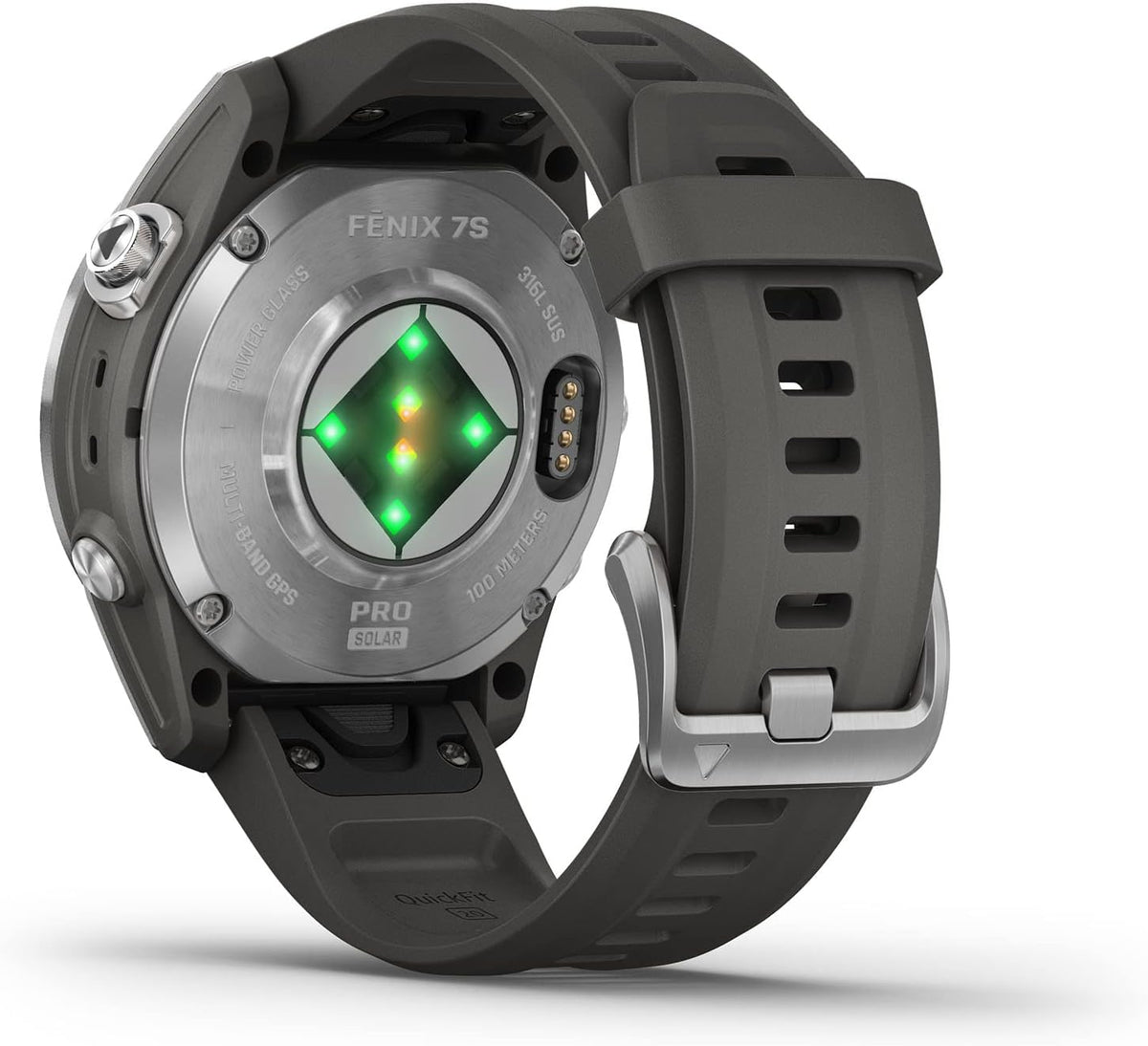 fēnix 7S Pro, Solar - Montre GPS Multisports connectée – Silver avec Bracelet Gris – Boîtier 42 mm