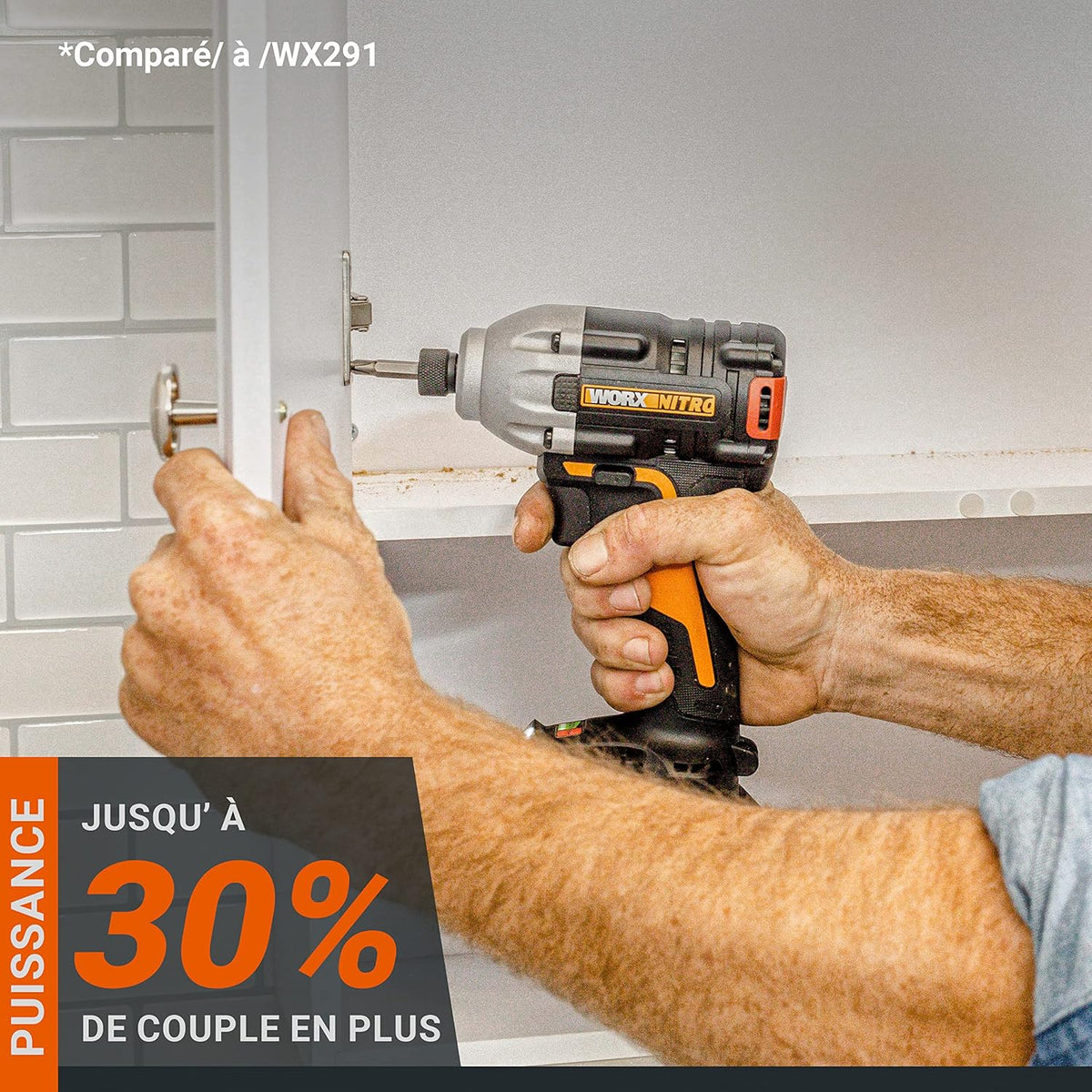 WORX Visseuse à Choc sans Fil Brushless 20V WX261, Légère et puissante 260Nm, 3000 tr/min, mandrin 6,35 mm HEX, 3 Vitesses, crochet et embout de vissage, livrée avec Batterie et Chargeur